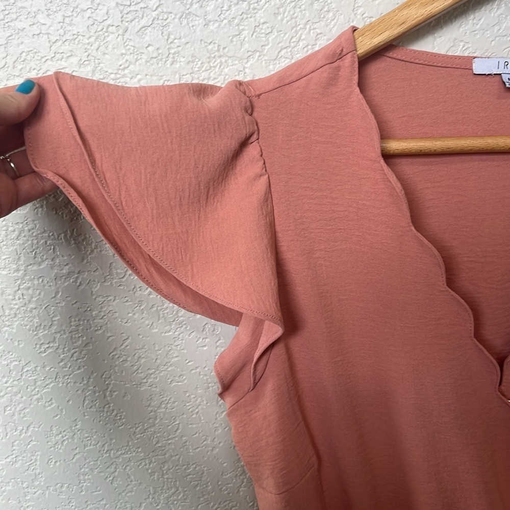Iris Scalloped Blouse Peplum Top Pink size Medium - Picture 5 of 10